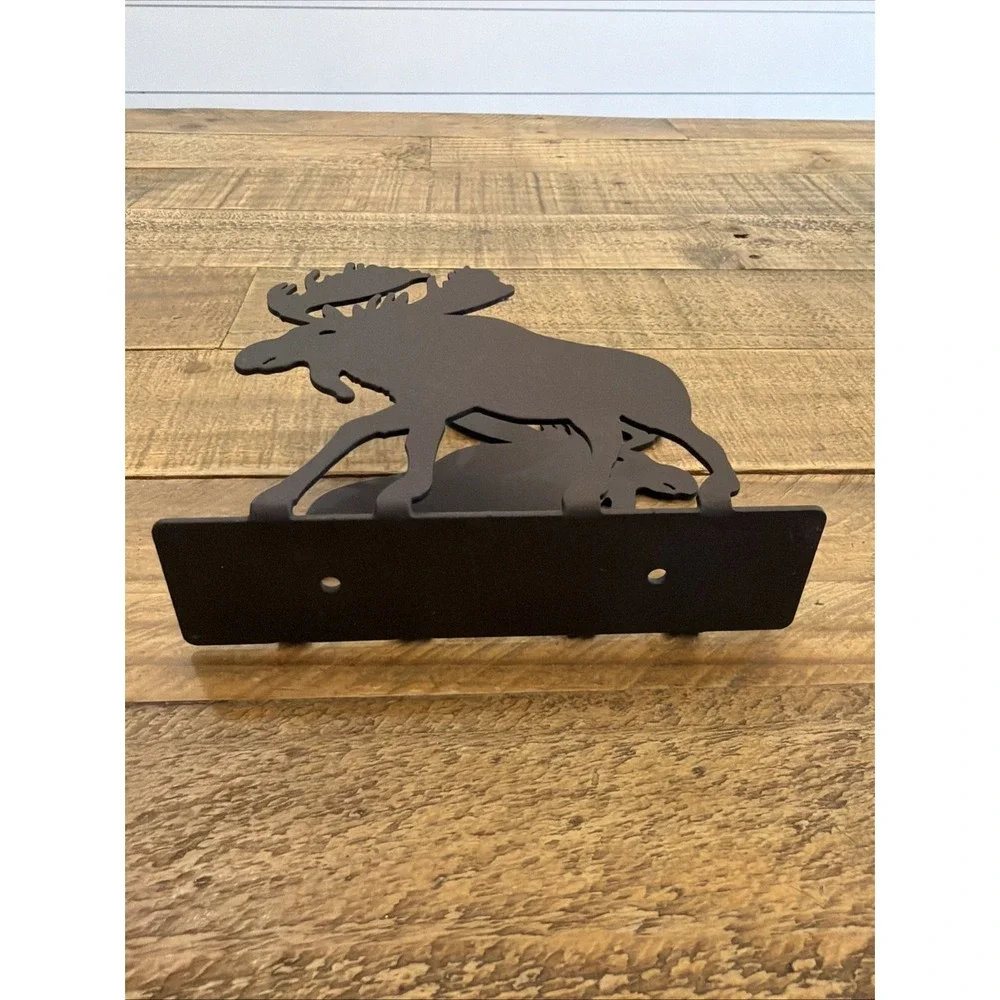 Moose Metal Black Napkin Holder Rustic Cabin Core